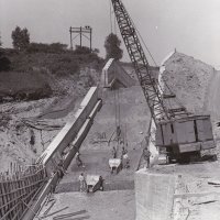 Vodní dílo na Střele u Žlutic - ve výstavbě 1965-1968 | betonáž dna skluzu - srpen 1967