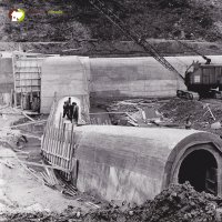 Vodní dílo na Střele u Žlutic - ve výstavbě 1965-1968 | injekční štola - duben 1966