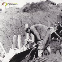 Vodní dílo na Střele u Žlutic - ve výstavbě 1965-1968 | betonáž klenby injekční štoly - červenec 1966