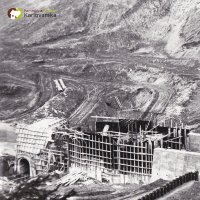 Vodní dílo na Střele u Žlutic - ve výstavbě 1965-1968 | budování vtokového objektu hráze - únor 1966