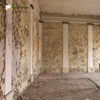 Malby a fresky lze zachránit i z demolovaných domů | Pracovníci Národního památkového ústavu při prohlídce interiérů domu v Kraslicích
