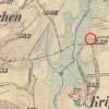 Skřipová - Zollradský kříž | Zollradský kříž u Skřipové na výřezu mapy 3. vojenského františko-josefského mapování z roku 1879