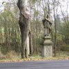 Stružná - socha sv. Jana Nepomuckého | zchátralá socha sv. Jana Nepomuckého v aleji u příjezdové silnice do Stružné - říjen 2009