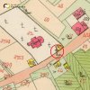 Žlutice - hřbitovní kříž | železný kříž před bývalým hřbitovem na výřezu císařského otisku mapy stabilního katastru města Žlutice z roku 1841