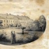 Štědrá - zámek | zámecká budova na historické kresbě z poloviny 19. století