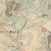 Bražec - Černý kříž | Černý kříž na odbočce ke Královu mlýnu u Bražce na výřezu mapy 3. vojenského františko-josefského mapování z roku 1878