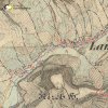 Dlouhá - Červený kříž | Červený kříž při cestě na Javornou na mapě 3. vojenského františko-josefského mapování z roku 1878
