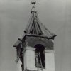 Abertamy - kostel Čtrnácti sv. pomocníků | obnova střechy věže kostela v roce 1973