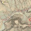 Dlouhá - železný kříž | železný kříž při cestě k farnímu kostelu sv. Bartoloměje na Kostelní Horce na mapě 3. vojenského františko-josefského mapování z roku 1878