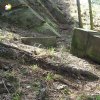 Horní Tašovice - Harischův kříž | povalený podstavec Harischova kříže nad Tašovickým mlýnem u Horních Tašovic - březen 2017