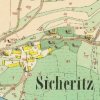 Čichořice (Sicheritz) | Čichořice na otisku mapy stabilního katastru vsi z roku 1841