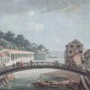 Karlovy Vary - kolonáda Nového pramene | kolonáda Nového pramene na rytině z doby kolem roku 1830