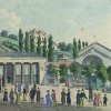 Karlovy Vary - kolonáda Nového pramene | pavilon Mlýnského pramene v době kolem roku 1850