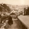 Karlovy Vary - kolonáda Nového pramene | provizorní zastřešení po demolici kolonády v roce 1870