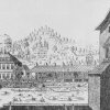Karlovy Vary - kolonáda Nového pramene | promenádní hala u Mlýnských lázní v době kolem roku 1800