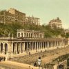 Karlovy Vary - Mlýnská kolonáda | Mlýnská kolonáda na kolorované pohlednici z roku 1898