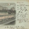 Karlovy Vary - Mlýnská kolonáda | Mlýnská kolonáda v noci na pohlednici z roku 1899