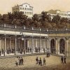 Karlovy Vary - Mlýnská kolonáda | pavilon Mlýnského pramene na polygrafii kolem roku 1900