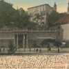 Karlovy Vary - Mlýnská kolonáda | pavilon Skalního pramene na pohlednici z roku 1902
