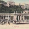 Karlovy Vary - Mlýnská kolonáda | pavilon Mlýnského pramene na pohlednici z roku 1903