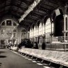 Karlovy Vary - litinová Vřídelní kolonáda | promenádní hala na fotografii z doby před rokem 1939
