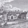 Karlovy Vary - Vřídlo | Vřídelní sál na mědirytině Friedricha Rossmässlera z roku 1774