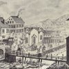 Karlovy Vary - Vřídlo | situace u Vřídla na historickém leptu ze 70. let 18. století