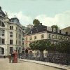 Karlovy Vary - městská spořitelna | městská spořitelna na kolorované pohlednici z roku 1907