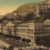 Karlovy Vary - Lázeňský dům (Lázně III) | Lázeňský dům (Kurhaus) na kolorované pohlednici z roku 1913