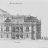 Karlovy Vary - Městské divadlo | boční průčelí budovy na Fellnerově plánu z roku 1883