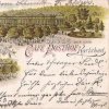 Karlovy Vary - Poštovní dvůr | Poštovní dvůr na kolorované pohlednici z roku 1898