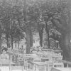 Karlovy Vary - Poštovní dvůr | zahradní pavilon na historické fotografii z počátku 20. století