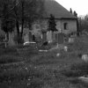 Bor - kostel sv. Máří Magdalény | zarostlý hřbitov u kostela sv. Máří Magdalény v Boru na snímku z roku 1964