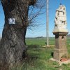 Pšov - socha sv. Floriána | obnovená pískovcová socha sv. Floriána u Pšova od jihozápadu - duben 2016