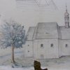 Branišov - kostel sv. Blažeje | kresba poutního kostela sv. Blažeje u Branišova v plánku na obnovu snaktusníku z roku 1891
