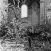 Branišov - kostel sv. Blažeje | zaklenutý prostor presbytáře vyhořelého kostela - květen 1982