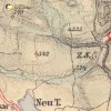 Kobylé - Wufkův kříž | Wufkův kříž při bývalé cestě z Kobylé do Žlutic na výřezu mapy 3. vojenského františko-josefského mapování z roku 1879