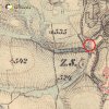 Kobylé - Kühnlův kříž | Kühnlův kříž na výřezu mapy 3. vojenského františko-josefského mapování z roku 1879
