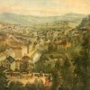 Karlovy Vary - altán Bellevue | původní altán Bellevue na kresbě z doby kolem roku 1860