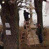 Zbraslav - sousoší Kalvárie | instalace nové repliky sousoší Kalvárie na původním místě pod památnými stromy u Zbraslavi - listopad 2011