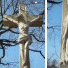 Zbraslav - sousoší Kalvárie | plastiky Ukřižovaného Ježíše Krista a Bolestné Panny Marie na replice kříže - březen 2016