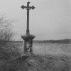 Mirotice - Kauznův kříž | zchátralý Kauznův kříž na snímku z počátku 90. let 20. století