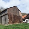 Salajna - mlýn Gahmühle | velká dřevěná stodola s rámovou konstrukcí - duben 2014