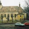 Kostelní Bříza - kostel sv. Petra a Pavla | jižní průčelí zchátralého kostela v 90. letech 20. století