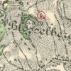 Dlouhá - kaple Nejsvětější Trojice | kaple Nejsvětější Trojice na Plešivci na speciální mapě 3. vojenského mapování ze 30. let 20. století