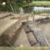 Záhořice - hradiště Vladař | archeologický průzkum dřevěných konstrukcí při vodní nádrži v prostoru IV. předhradí v roce 2010 (foto M. Frouz)