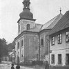 Horní Slavkov - kostel sv. Anny | špitální kostel sv. Anny v Horním Slavkově na historické fotografii z počátku 20. století