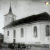 Louka - kostel sv. Václava | farní kostel sv. Václava ve vsi Louka na historické fotografii z doby kolem roku 1900