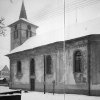 Louka - kostel sv. Václava | kostel sv. Václava ve vsi Louka na historické fotografii z roku 1950