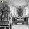 Louka - kostel sv. Václava | interiér kostela sv. Václava ve vsi Louka na historické fotografii z roku 1950